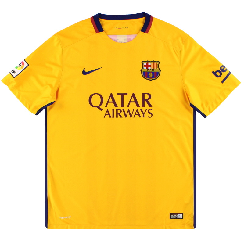 Inspiración Brillar Limpiar el piso Camiseta Barcelona 2015-16 Nike Visitante *Mint* XL.Niño 659028-740