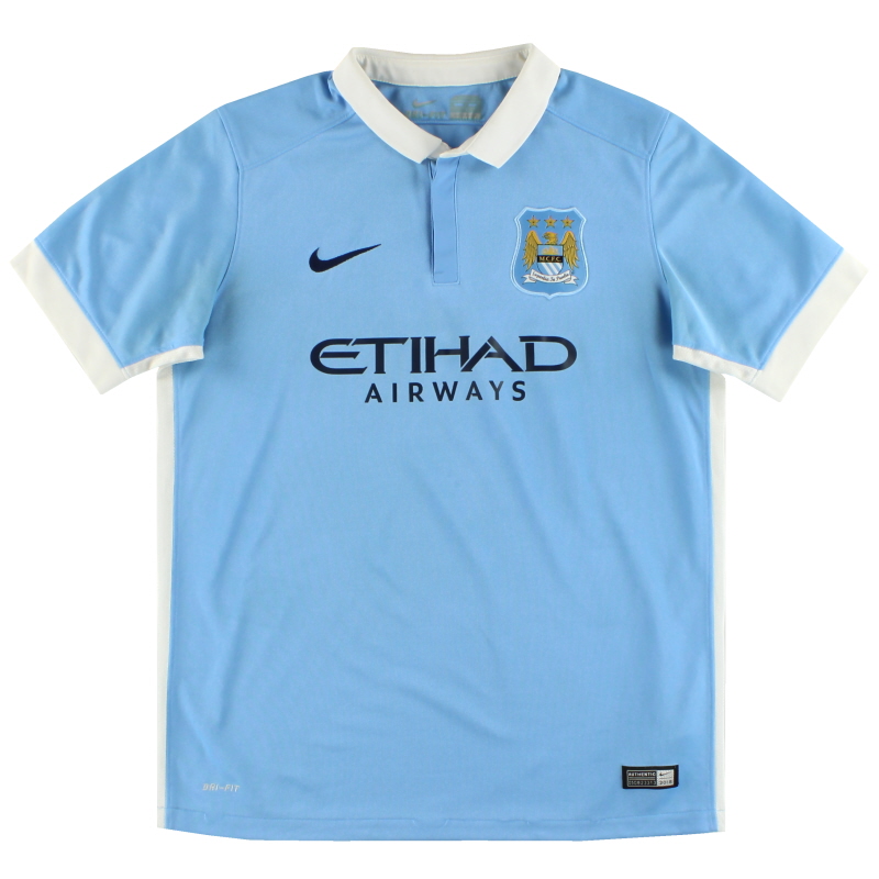 stopverf Gevangenisstraf opening 2015-16 Manchester City Nike Home Shirt XL.Boys 659081-489