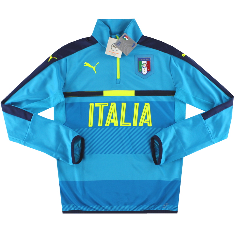 Administración Usual política Camiseta de entrenamiento Italia 2016-17 Puma 1/4 Zip azul claro *BNIB* XL  748854-07