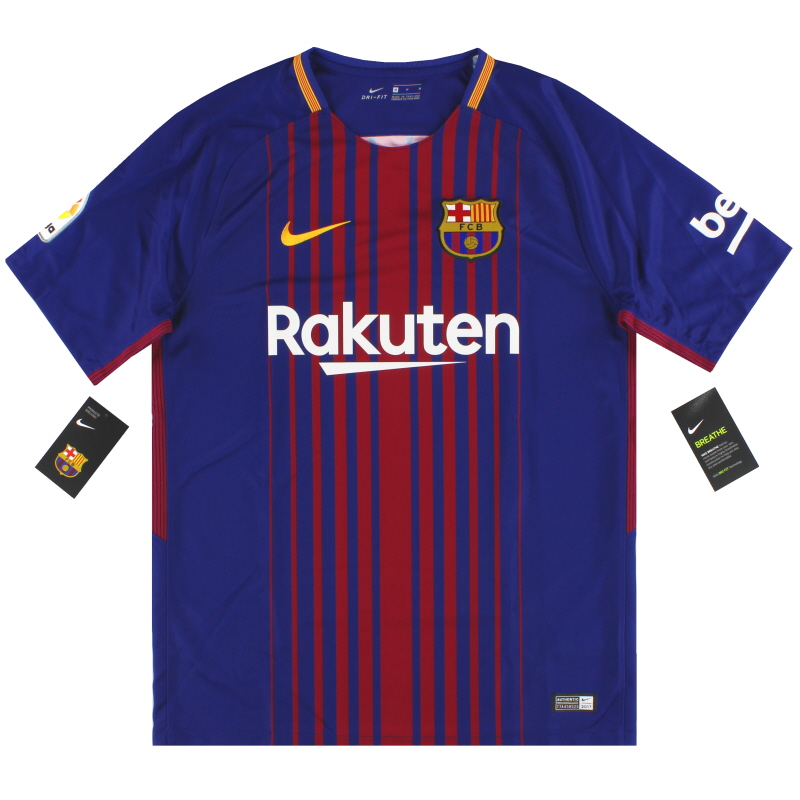 Chaise longue recibir Limpia el cuarto Camiseta de local Nike del Barcelona 2017-18 * con etiquetas * M 847255