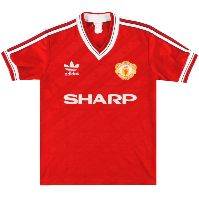 1986-88 Manchester United adidas Home Shirt L.Boys