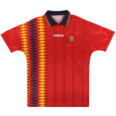 tela silencio patrocinado Camiseta adidas de local de España 1994-96 L 065588