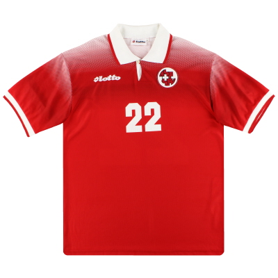1996-97 Switzerland Lotto Match Issue Home Shirt #22 XL