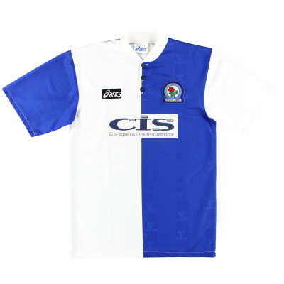 Blackburn Rovers Home football shirt 1994 - 1995. Sponsored by McEwan’s ...