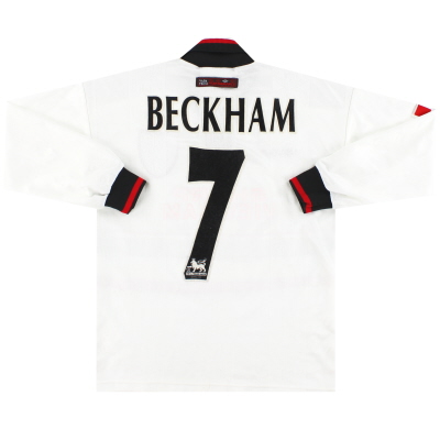 1997-99 Manchester United Umbro Away Shirt L/S Beckham #7 Y