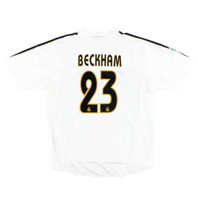 2004-05 Real Madrid adidas Home Shirt Beckham #23 M