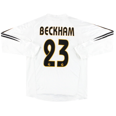 2004-05 Real Madrid adidas Home Shirt Beckham #23 L/S L