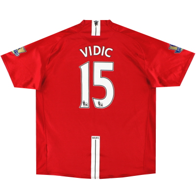 2007-08 Manchester United Nike Home Shirt Vidic #15 XL