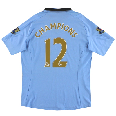 2012-13 Manchester City Umbro Home Shirt Champions #12 L