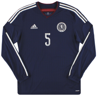 2014-15 Scotland adidas adizero Player Issue Home Shirt L/S #5 *As New* S
