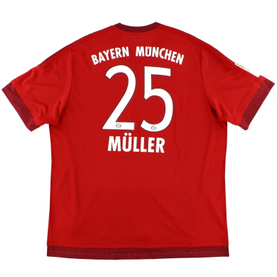 2015-16 Bayern Munich Home Shirt Muller #25 *Mint*