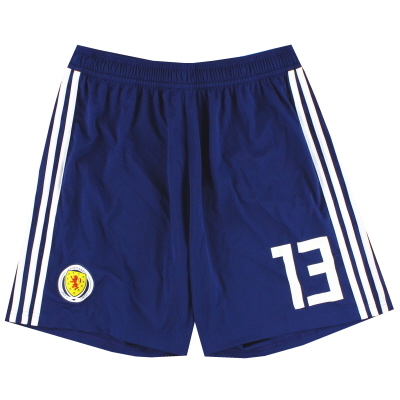 2017-18 Scotland adidas Player Issue Home Shorts #13 *As New* L