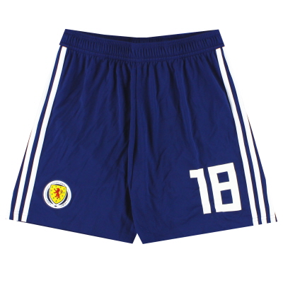2017-18 Scotland adidas Player Issue Home Shorts #18 *As New* M